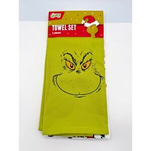 Dr. Seuss How The GRINCH Stole Christmas Novelty Kitchen 2 Piece Towel Set